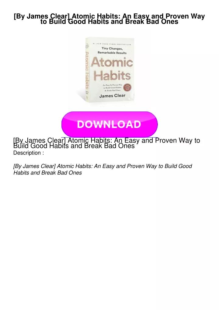 by james clear atomic habits an easy and proven