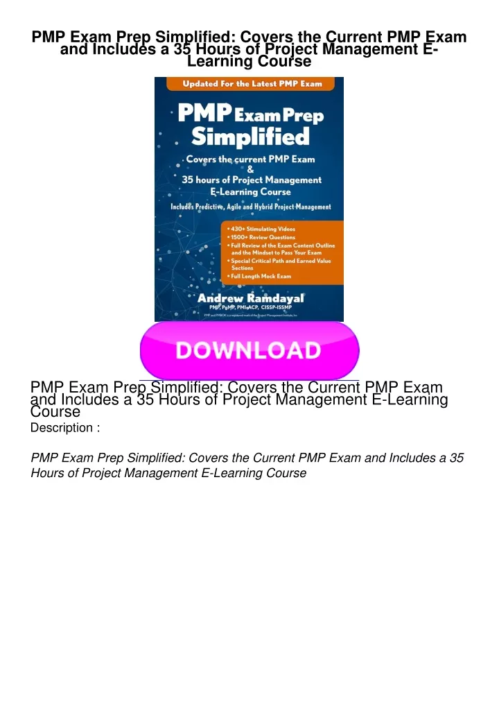 pmp exam prep simplified covers the current