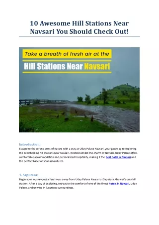 10 awesome hill stations near navsari you should