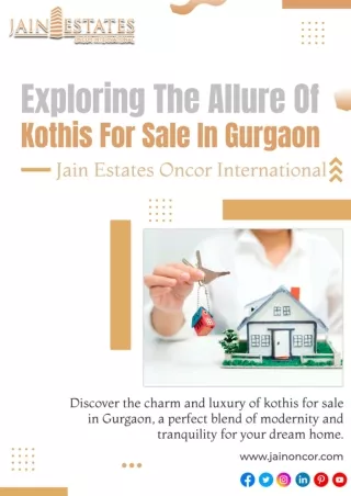 Exploring The Allure Of Kothis For Sale In Gurgaon