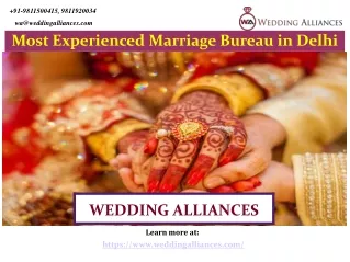 Most Experienced Marriage Bureau in Delhi