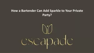 How a Bartender Can Add Sparkle to Your Private Party?