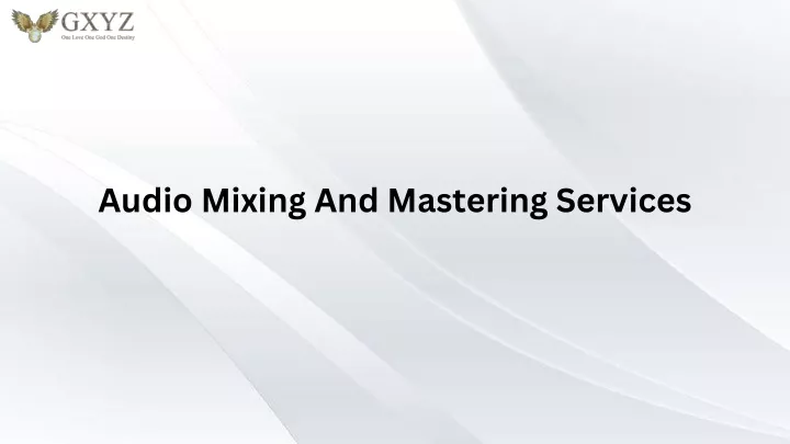 audio mixing and mastering services