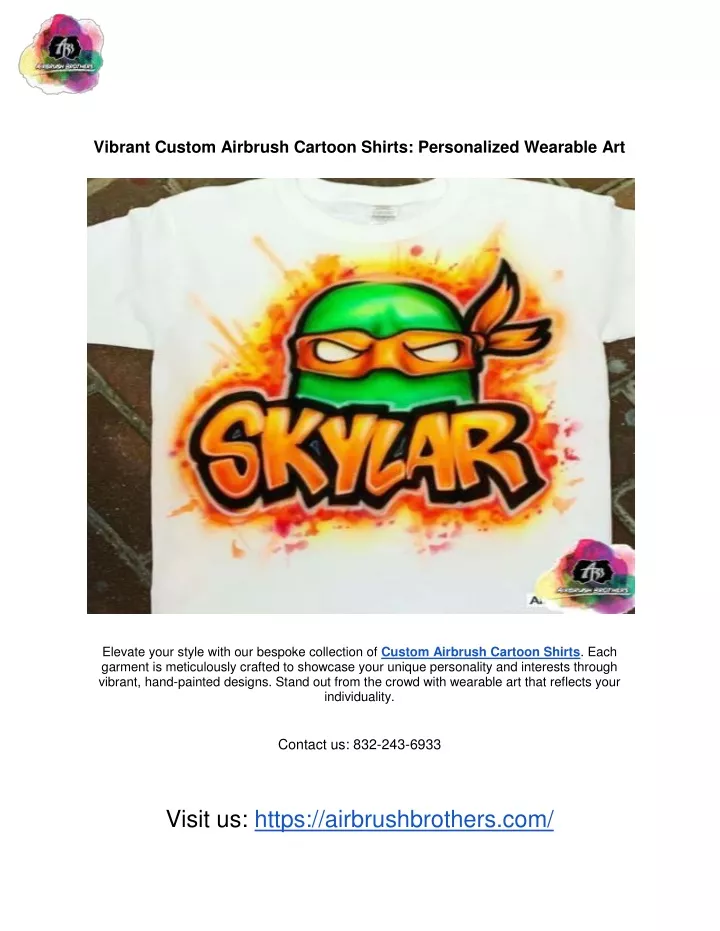 vibrant custom airbrush cartoon shirts