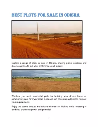 Best Plots for Sale in Odisha