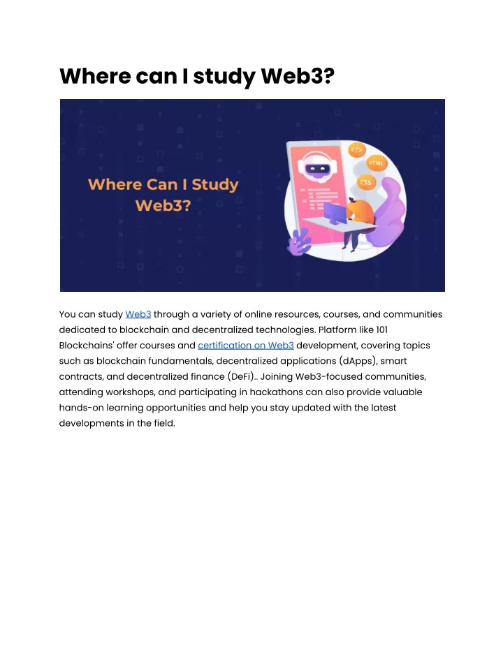 where can i study web3