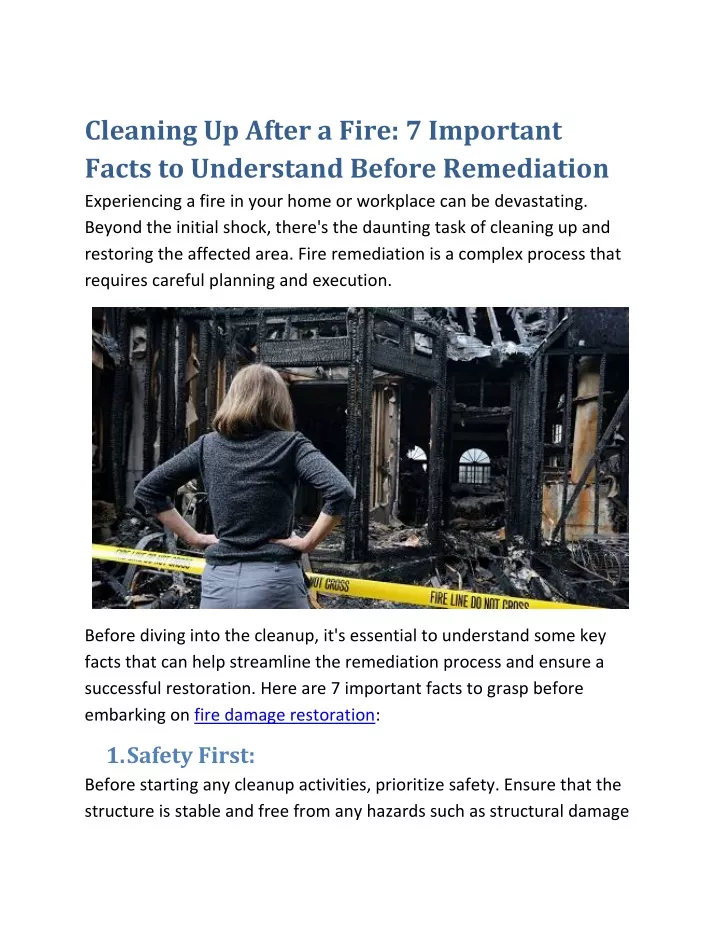 cleaning up after a fire 7 important facts