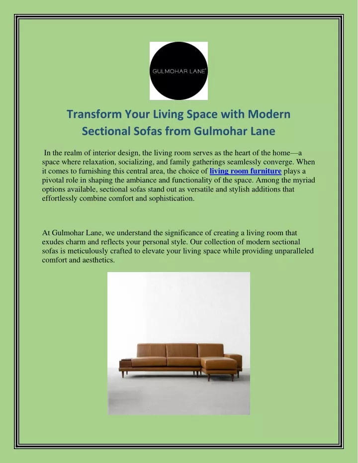 transform your living space with modern sectional