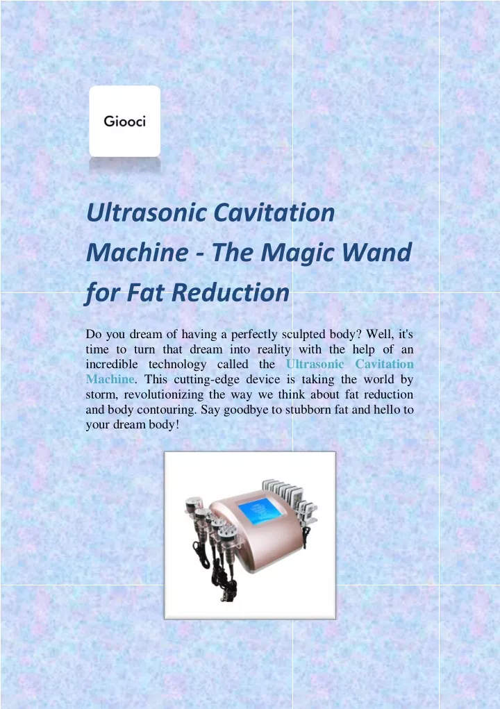 ultrasonic cavitation machine the magic wand
