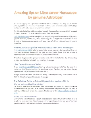 Amazing tips on libra horscope by genuine astrologer