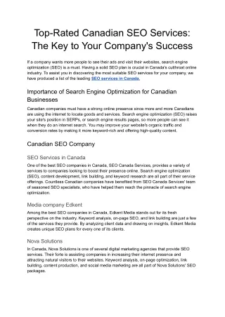 Top-Rated Canadian SEO Services_ The Key to Your Company's Success - Google Docs