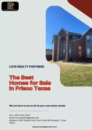 Find Your Dream Properties in Keller, Texas with Love Realty Partners