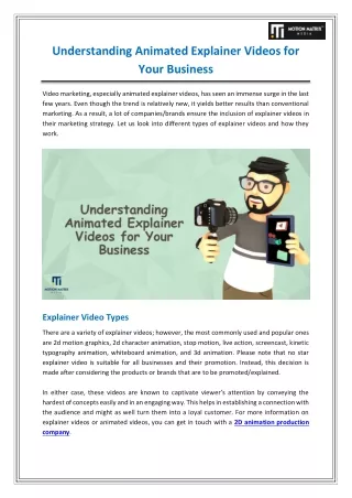 Understanding Animated Explainer Videos for Your Business