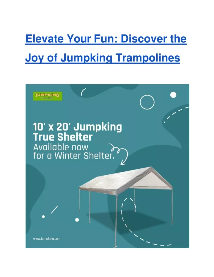 elevate your fun discover the joy of jumpking trampolines