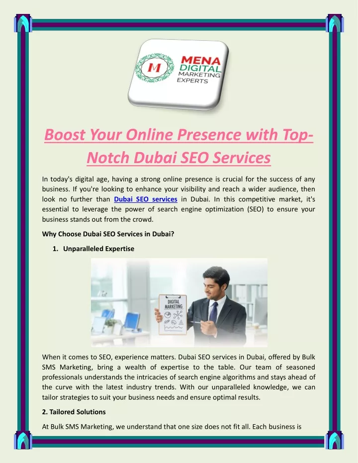 boost your online presence with top notch dubai