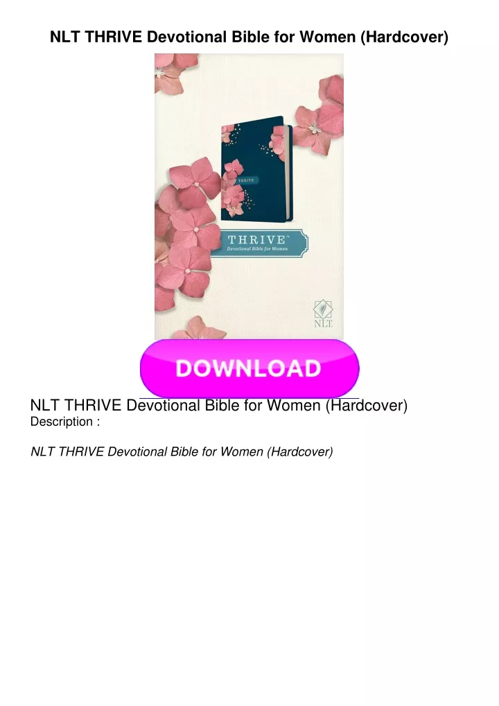 nlt thrive devotional bible for women hardcover