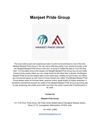 Manjeet Pride Group