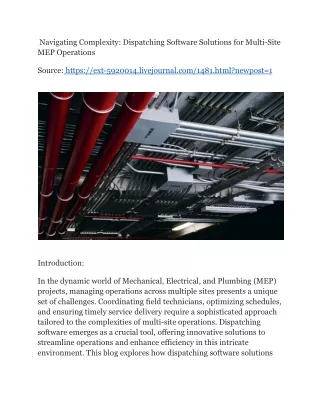 Navigating Complexity_ Dispatching Software Solutions for Multi-Site MEP Operations