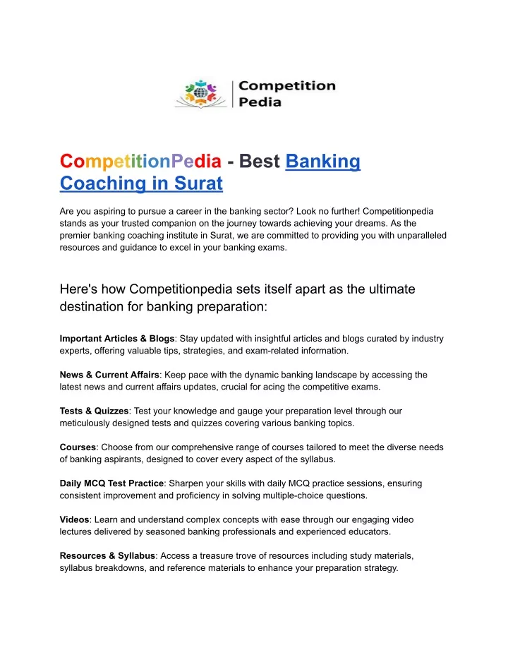 competitionpedia best banking coaching in surat