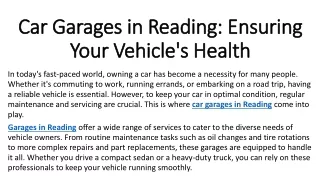 car garages in reading ensuring your vehicle s health