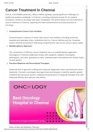 Cancer Treatment In Chennai PDF
