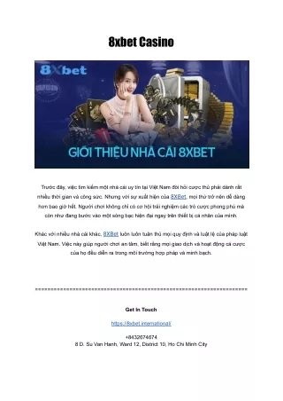 8xbet international -  best betting site in vietnam