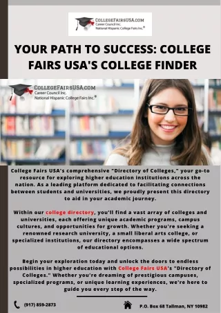 Your Path to Success: College Fairs USA's College Finder