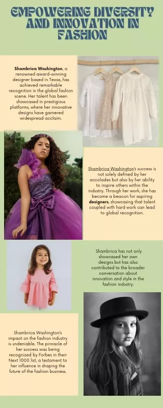 Shambrica Washington: Empowering Diversity and Innovation in Fashion.