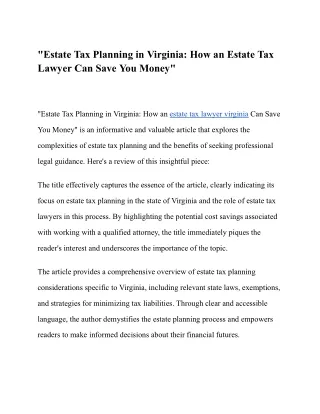 estate tax lawyer virginia
