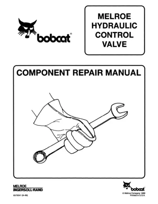 Bobcat 443 Hydraulic Control Valve Component Service Repair Manual SN All