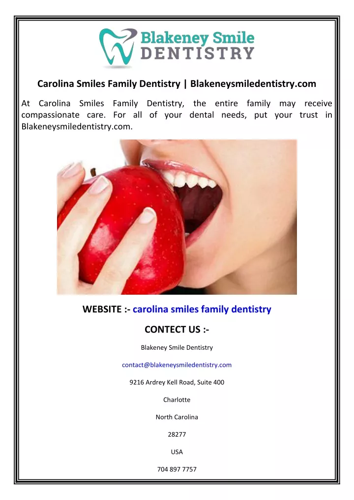 carolina smiles family dentistry