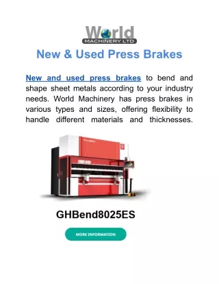 new used press brakes