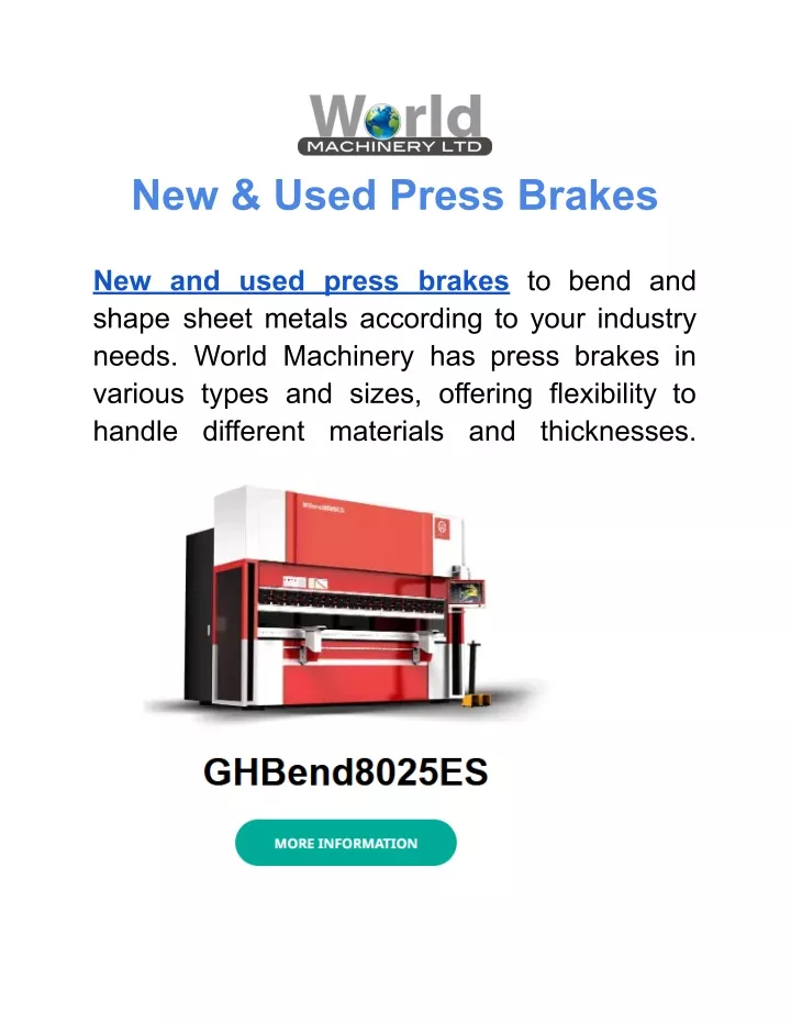 new used press brakes
