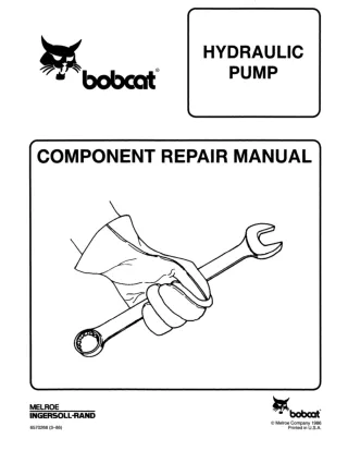 Bobcat 540, 543 Hydraulic Pump Component Service Repair Manual SN 11999 & Below