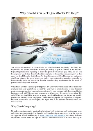 why should you seek quickbooks pro help