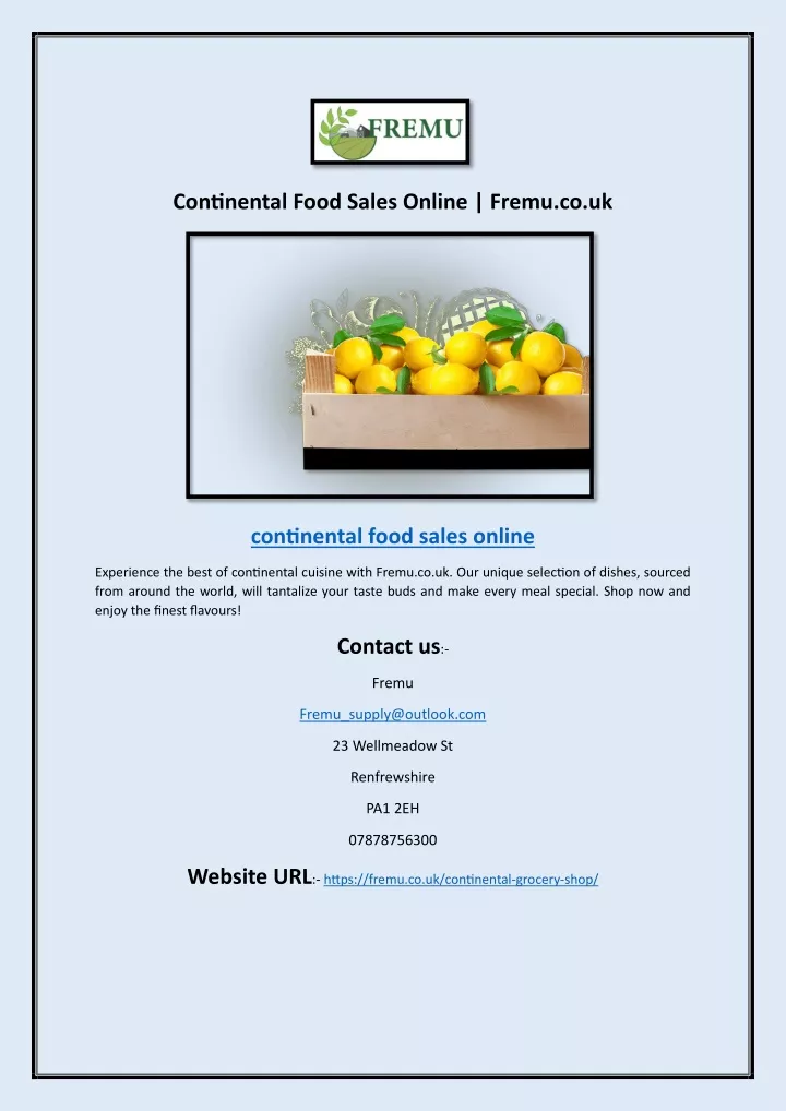 continental food sales online fremu co uk