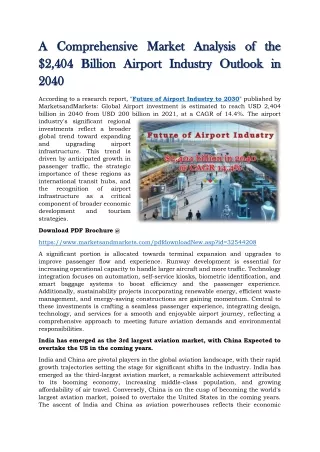 A Comprehensive Market Analysis of the $2,404 Billion Airport Industry Outlook in 2040