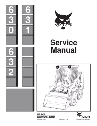 Bobcat 631 Skid Steer Loader Service Repair Manual