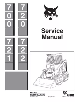 Bobcat 720 Skid Steer Loader Service Repair Manual