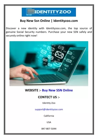 Buy New Ssn Online  Identityzoo.com