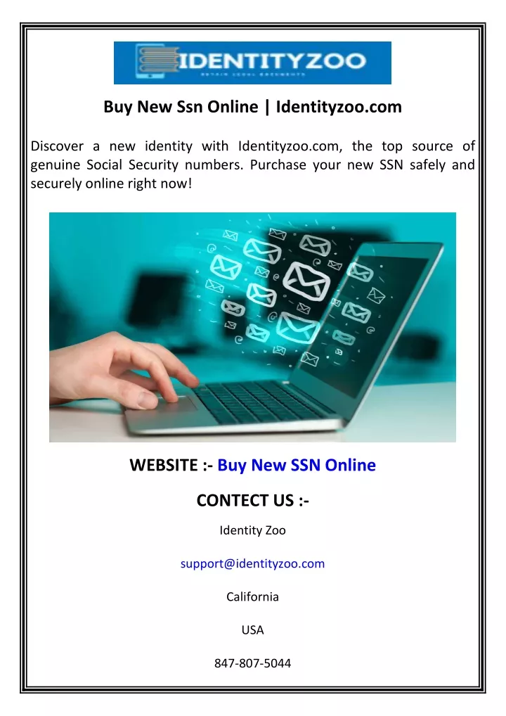 buy new ssn online identityzoo com