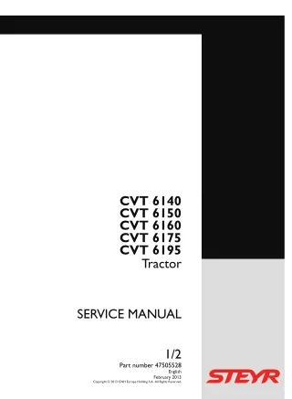 STEYR CVT 6160 Tractor Service Repair Manual