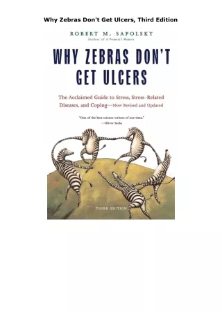 book❤read Why Zebras Don't Get Ulcers, Third Edition