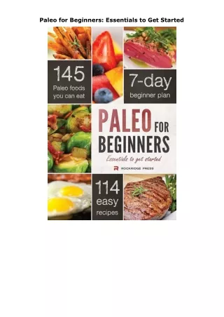 [DOWNLOAD]⚡️PDF✔️ Paleo for Beginners: Essentials to Get Started