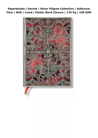 [PDF]❤️DOWNLOAD⚡️ Paperblanks | Garnet | Silver Filigree Collection | Softcover Flexi | Midi | Lined | Elastic Band