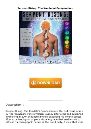 [PDF]❤️DOWNLOAD⚡️ Serpent Rising: The Kundalini Compendium