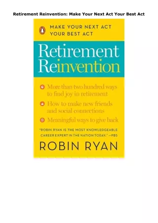 download✔ Retirement Reinvention: Make Your Next Act Your Best Act