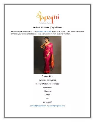 paithani silk saree tapathi com