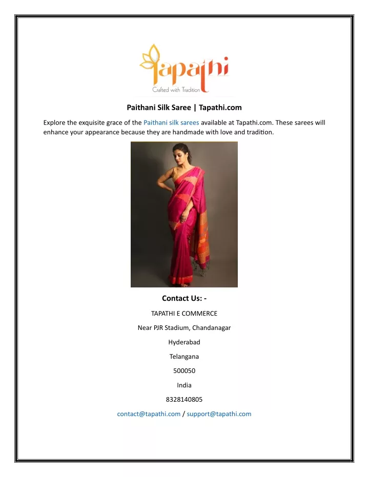 paithani silk saree tapathi com