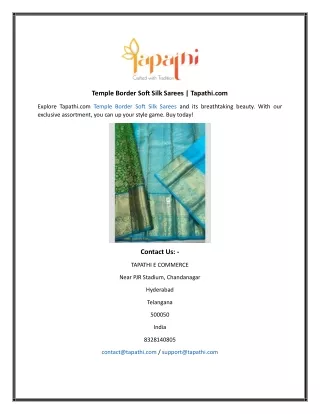 temple border soft silk sarees tapathi com